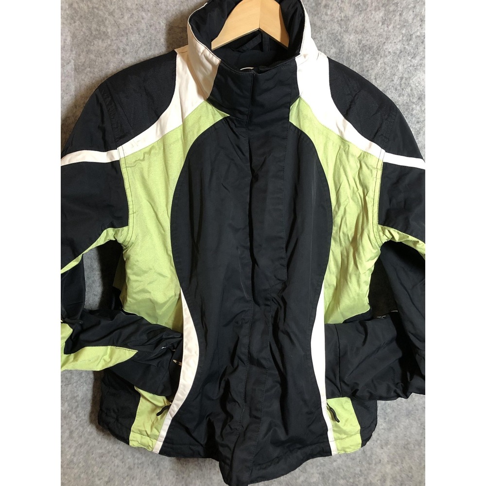 Obermeyer Jacket Womens 10 Black Green Insulated Ski Snowboard Coat 81116